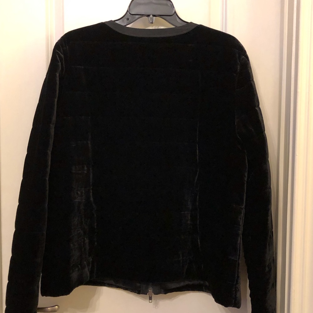 EILEEN FISHER BOMBER JACKET IN BLACK VELVET - Picture 5 of 8